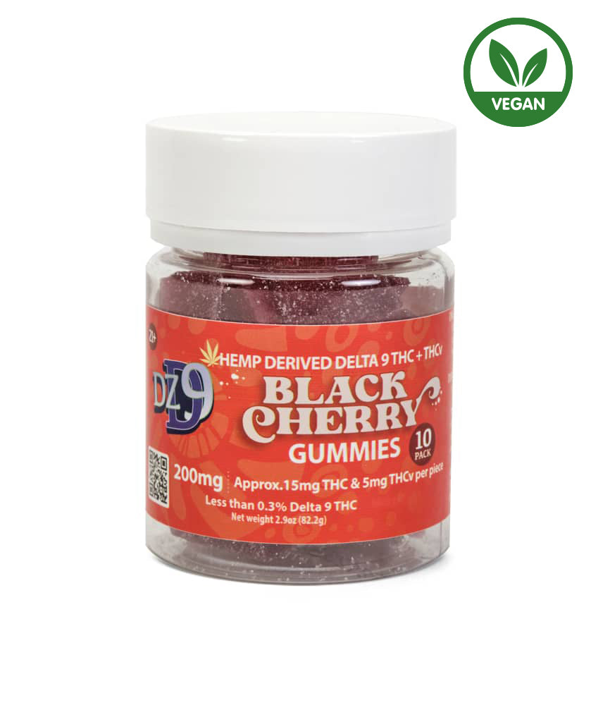 DZD8 HEMP DERIVED DELTA 9 THC+THCV 250MG GUMMIES 10CT | BLACK CHERRY