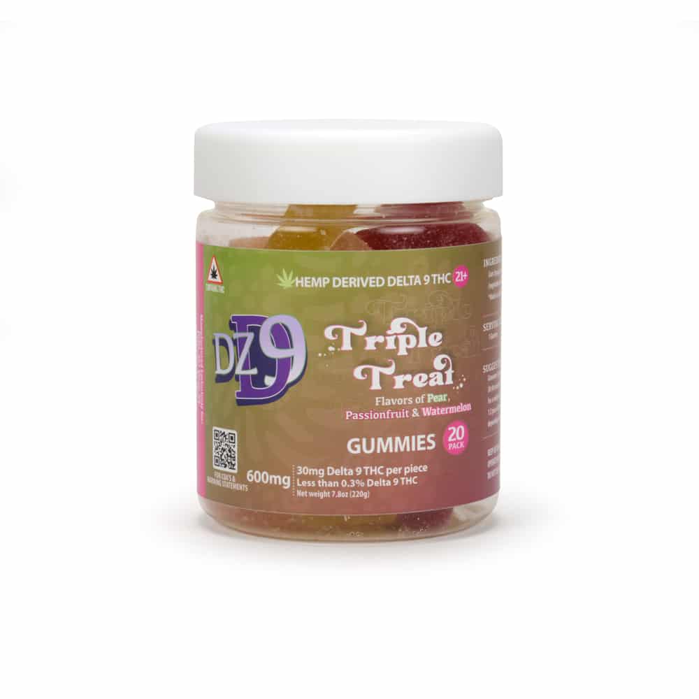 DZD8 HEMP DERIVED DELTA 9 THC 600MG GUMMIES 20CT | TRIPLE TREAT
