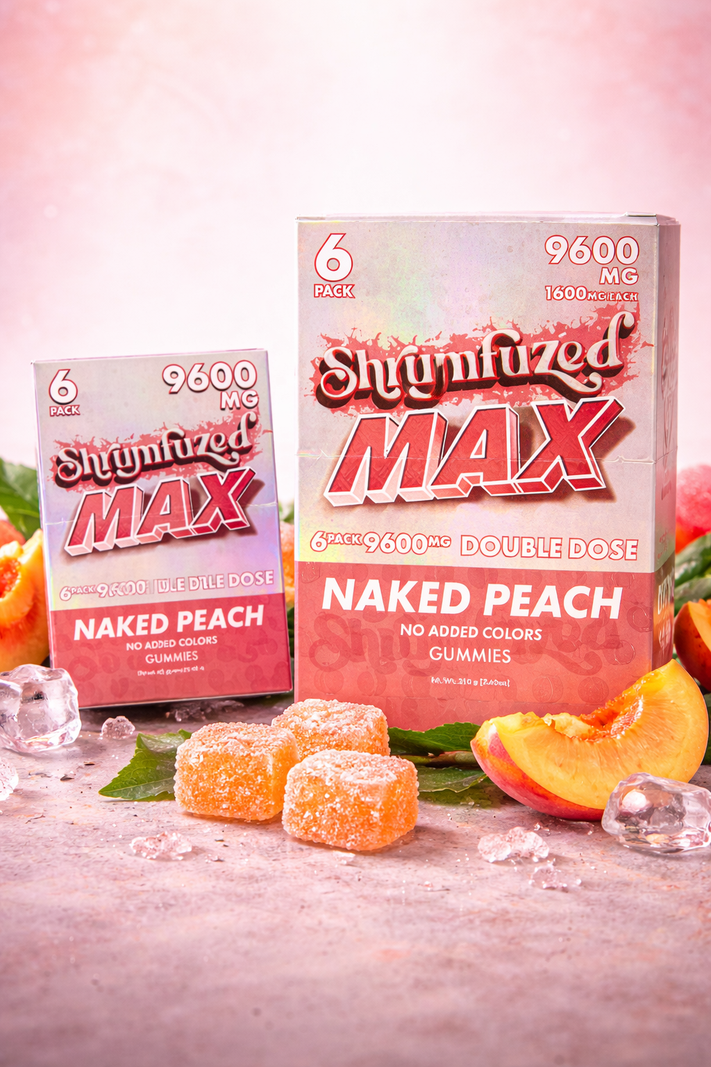 SHRUMFUZED MAX 1600MG EACH GUMMIES | 6CT | NAKED PEACH