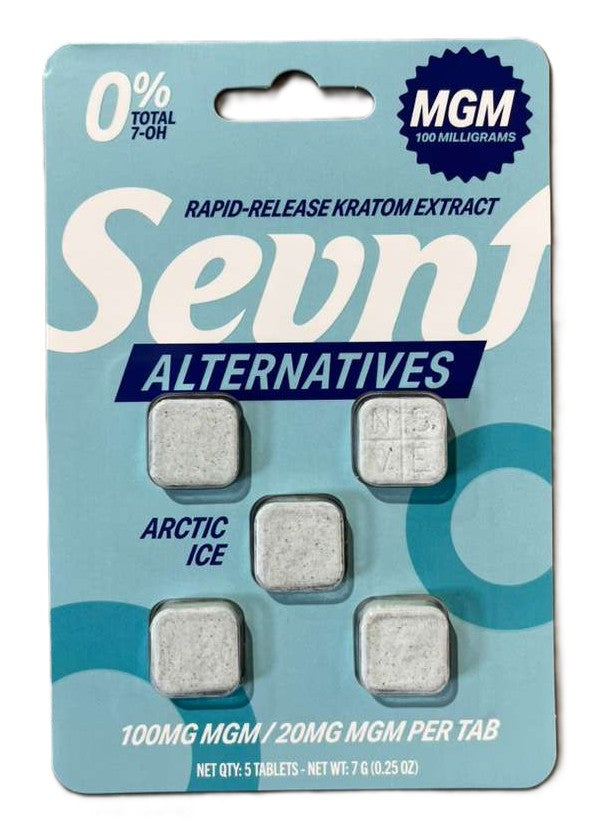 SEVN 100MG MGM ALTERNATIVES RAPID-RELEASE KRATOM EXTRACT TABLET | 5CT | ARTIC ICE-MINT