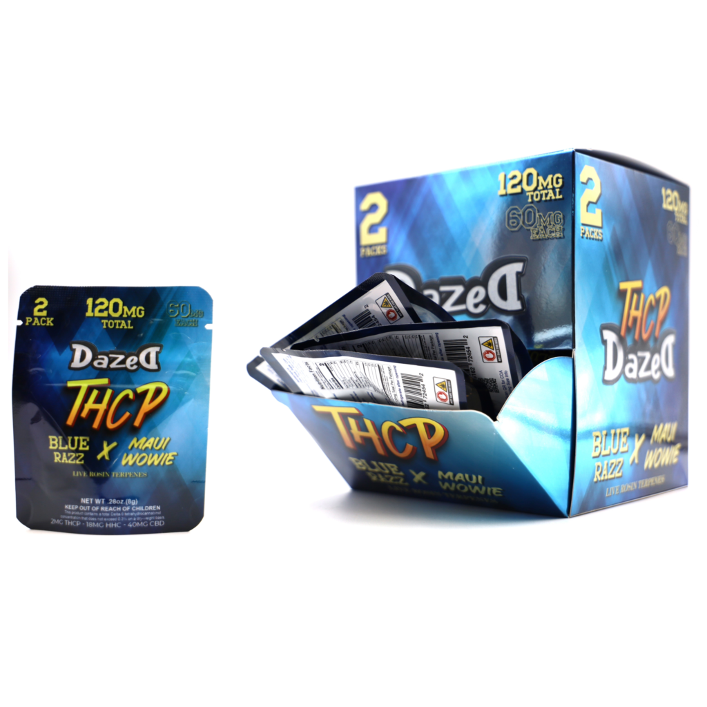 DAZED THCP LIVE ROSIN TERPENES GUMMY | 2CT | BLUE RAZZ + MAUI WOWIE