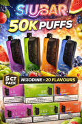 SIUBAR 50K PUFFS NIXODINE DISPOSABLE | 5CT | BANANA TAFFY FREEZE
