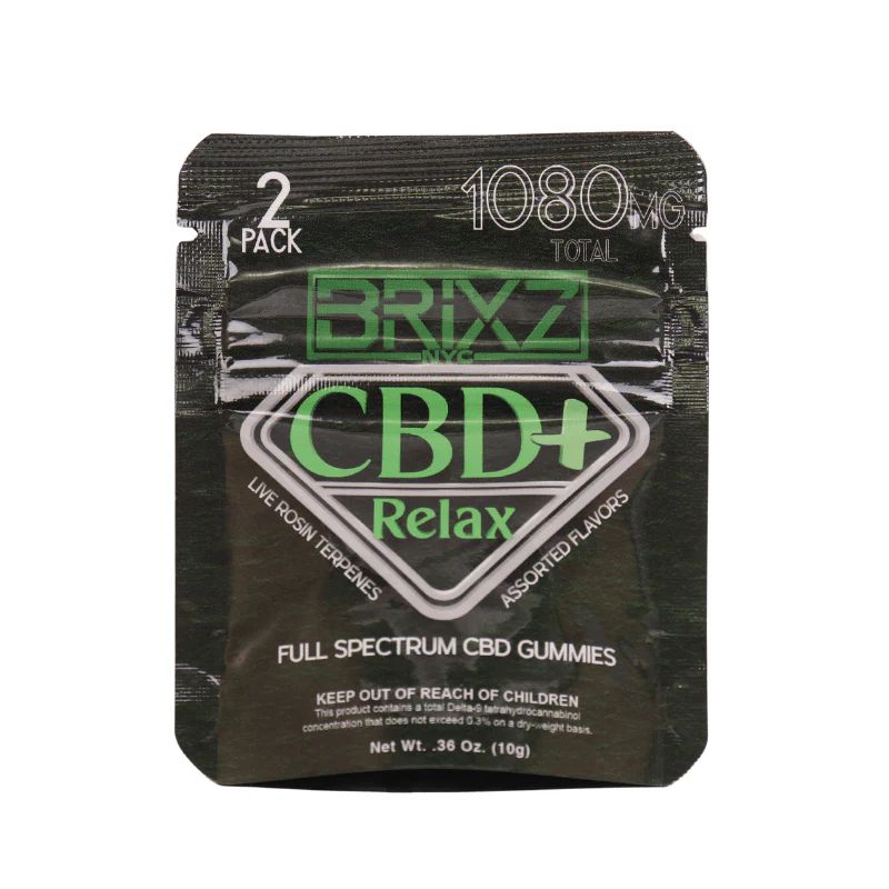 BRIXZ CBD GUMMY | CBD+LR+CBG+CBN | 1080MG TOTAL | 2CT- RELAX