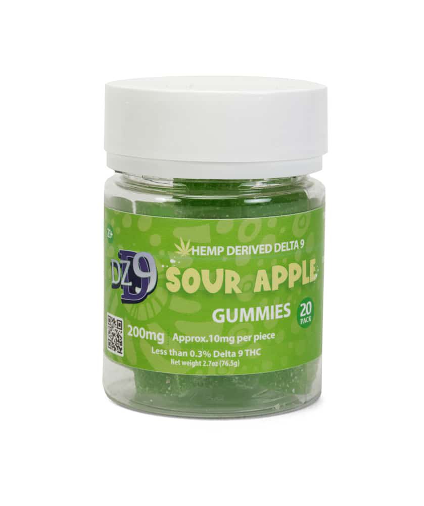 DZD8 HEMP DERIVED DELTA 9 THC 200MG GUMMIES 20CT | SOUR APPLE