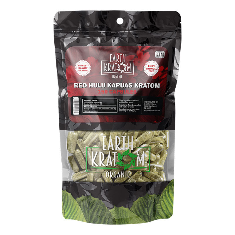 150ct Earth Kratom Capsules | RED HULU KAPUAS