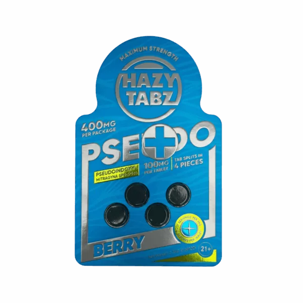 HAZY TABZ PSEUDO 100MG PER TABLET | 4CT| BERRY