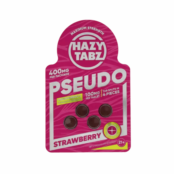 HAZY TABZ PSEUDO 100MG PER TABLET | 4CT | STRAWBERRY
