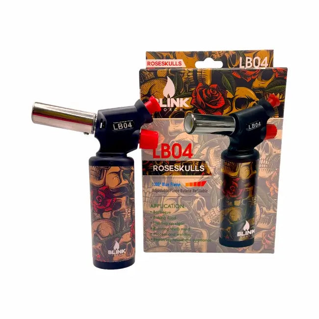 BLINK TORCH LIGHTER LB-04 1CT | ROSE SKULLS