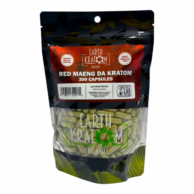 300ct Earth Kratom Capsules | RED MAENG DA