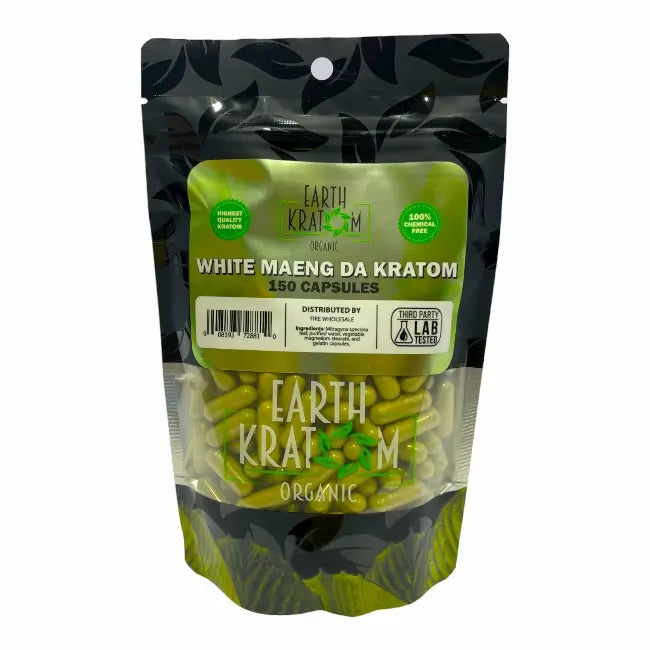 150ct Earth Kratom Capsules | WHITE MAENG DA
