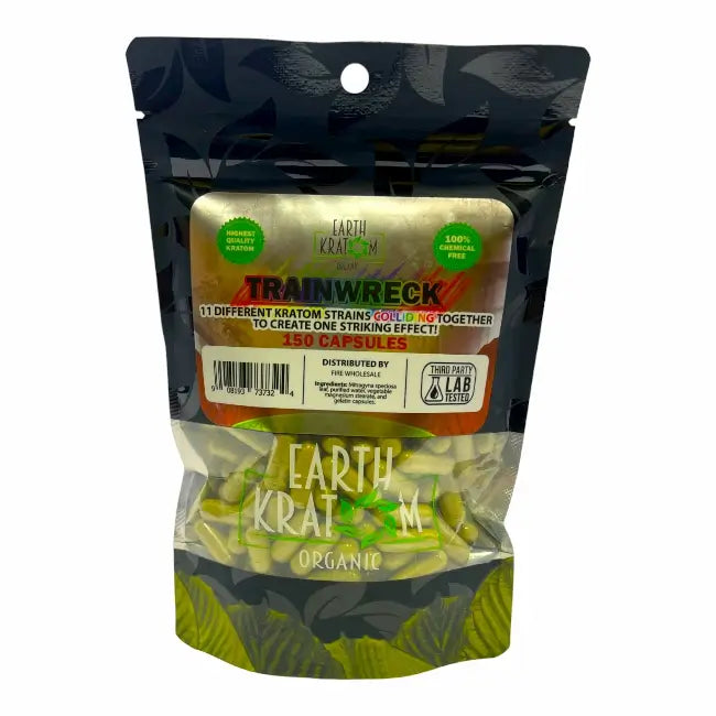 150ct Earth Kratom Capsules | TRAINWRECK