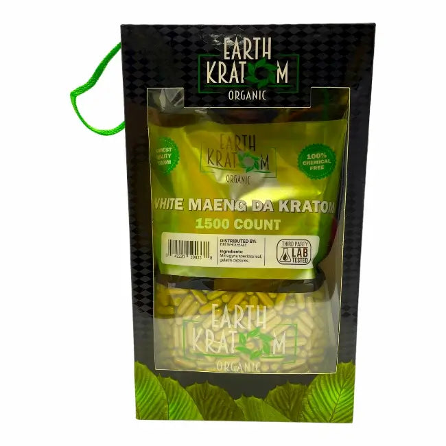 1500ct Earth Kratom Capsules | WHITE MAENG DA