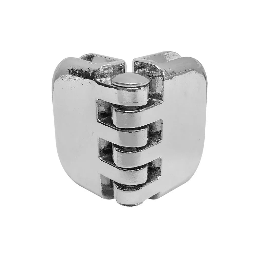 CHROME METAL HINGE CLIP FOR GLASS PANELS