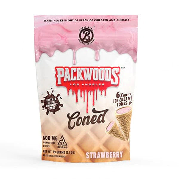 PACKWOODS CONED 6 MINI ICE CREAM CONES- STRAWBERRY